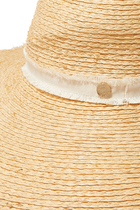 Cape Elizabeth Raffia Wide-Brimmed Frayed Hat